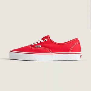 Vans Authentic Low Top Sneaker - Red & White